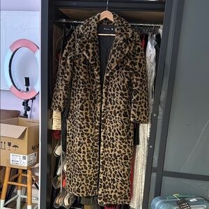 Brown Leopard Print Teddy Jacket